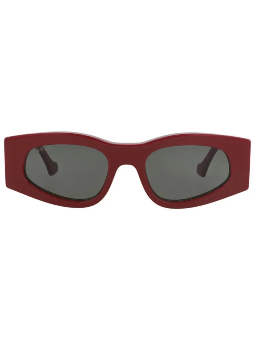 New Gucci Women's Sunglasses Square Rectangle Recycled Acetate Frame Burgundy